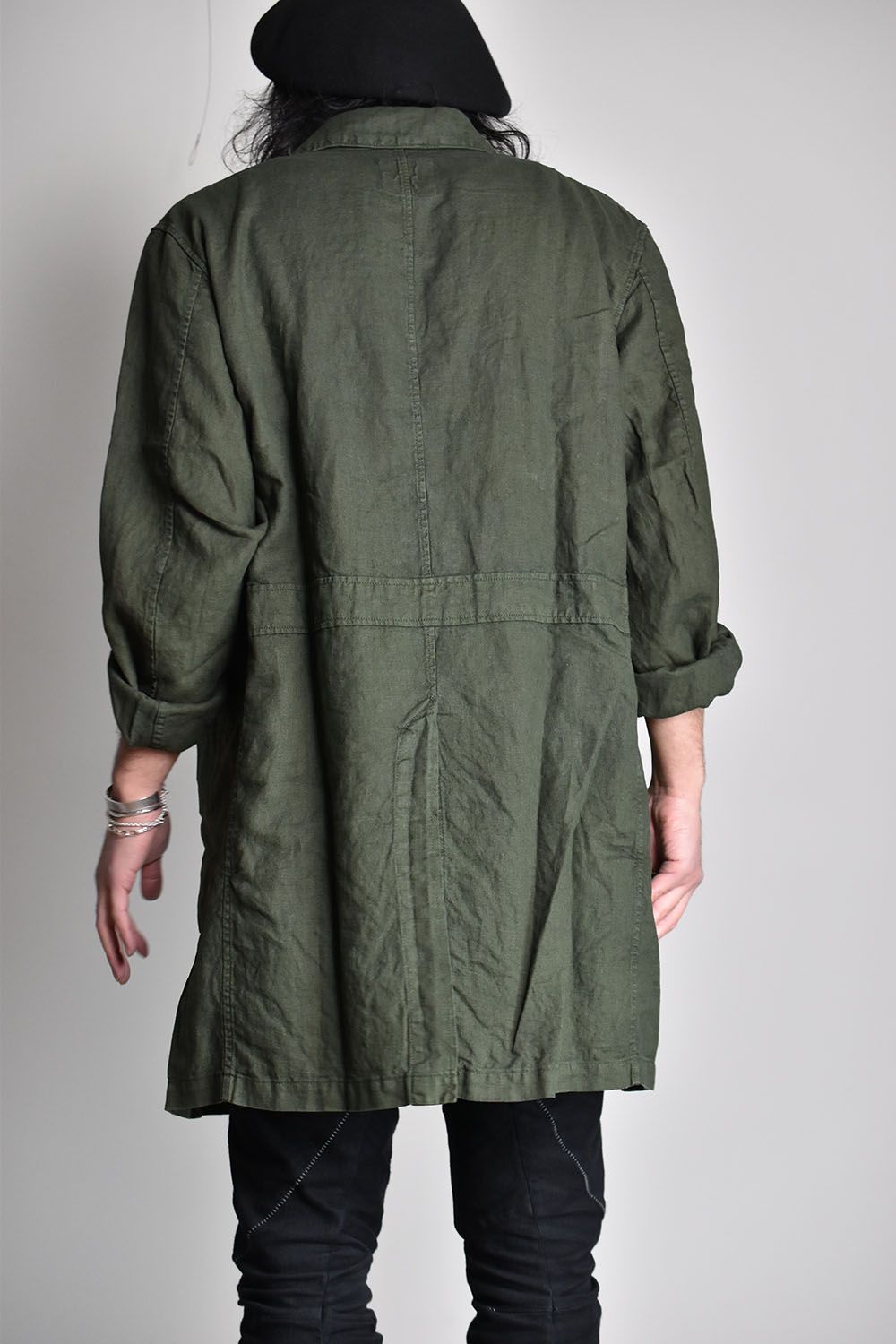 Linen Natural Dye Coat"Leaf"/リネン製品天然染めコート"リーフ"