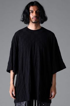 《2026SS先行予約》Gradient Plaid Pattern Jumbo Tee"Black / Cream" / グラデーションチェックパターンジャンボTee"ブラック/クリーム"