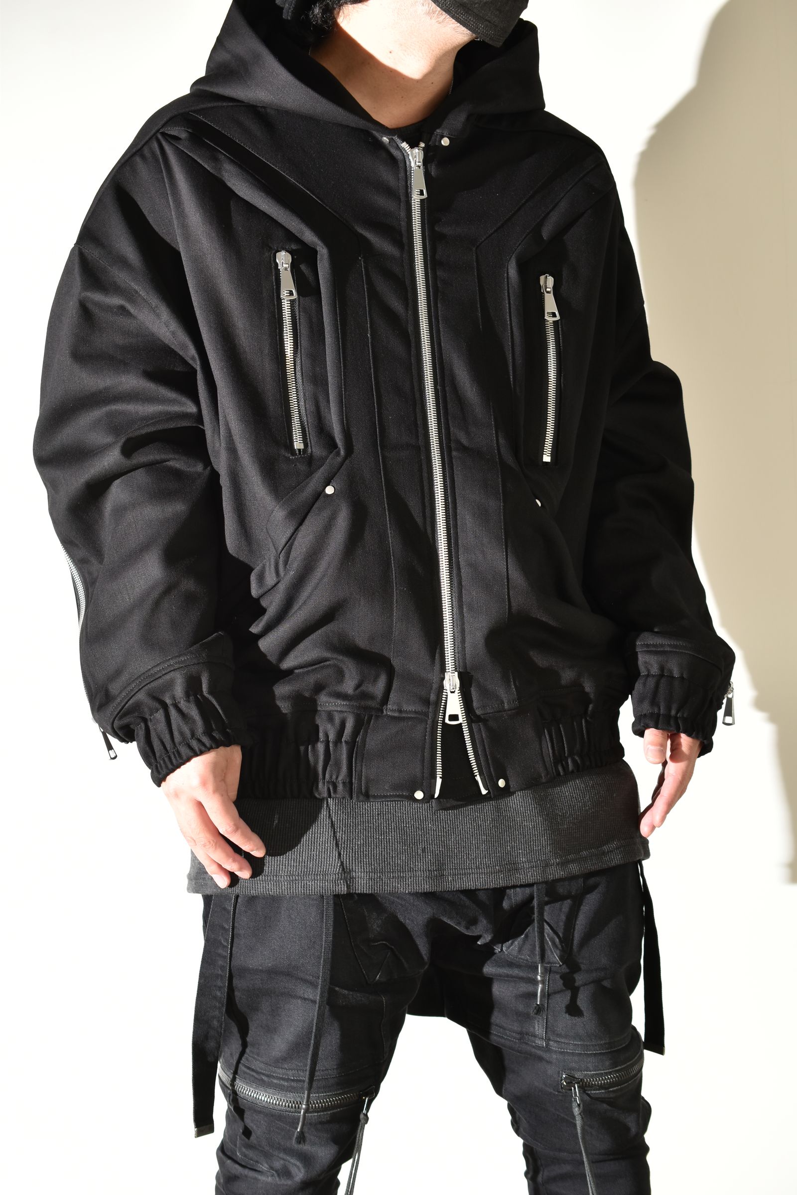 Denim Zip Hoodie Blouson"Black" / デニムジップフーディブルゾン"ブラック"