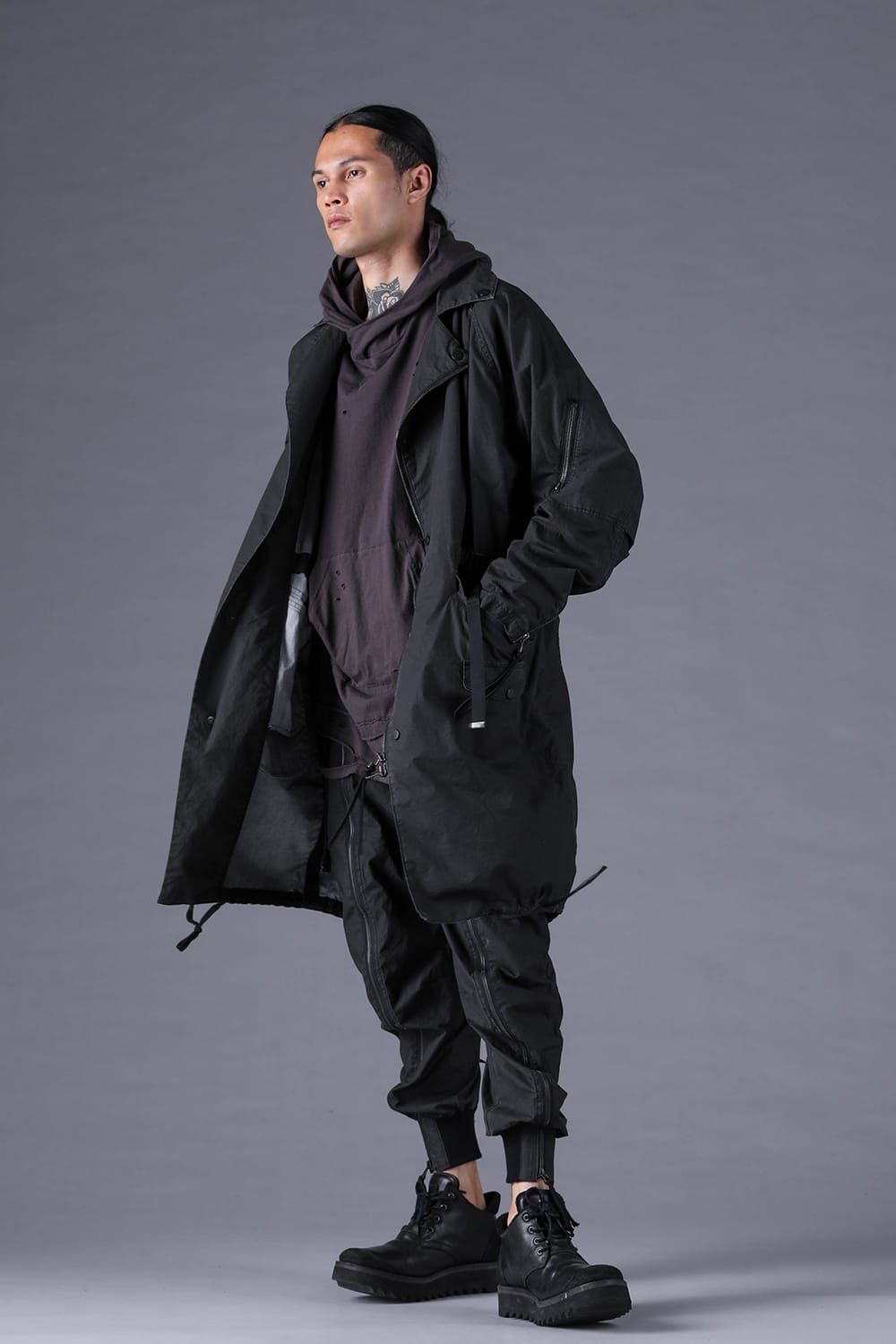 《2027SS先行予約分》Pigment-Coated Parachute Jog Pants"Black" / 顔料コーティングパラシュートジョグパンツ"ブラック"