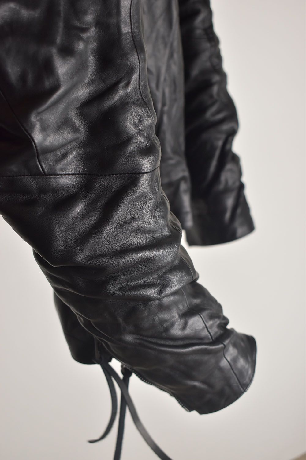 Horse Leather Hood Attachd Jacket "Black" / ホースレザーフードアタッチドジャケット"ブラック"