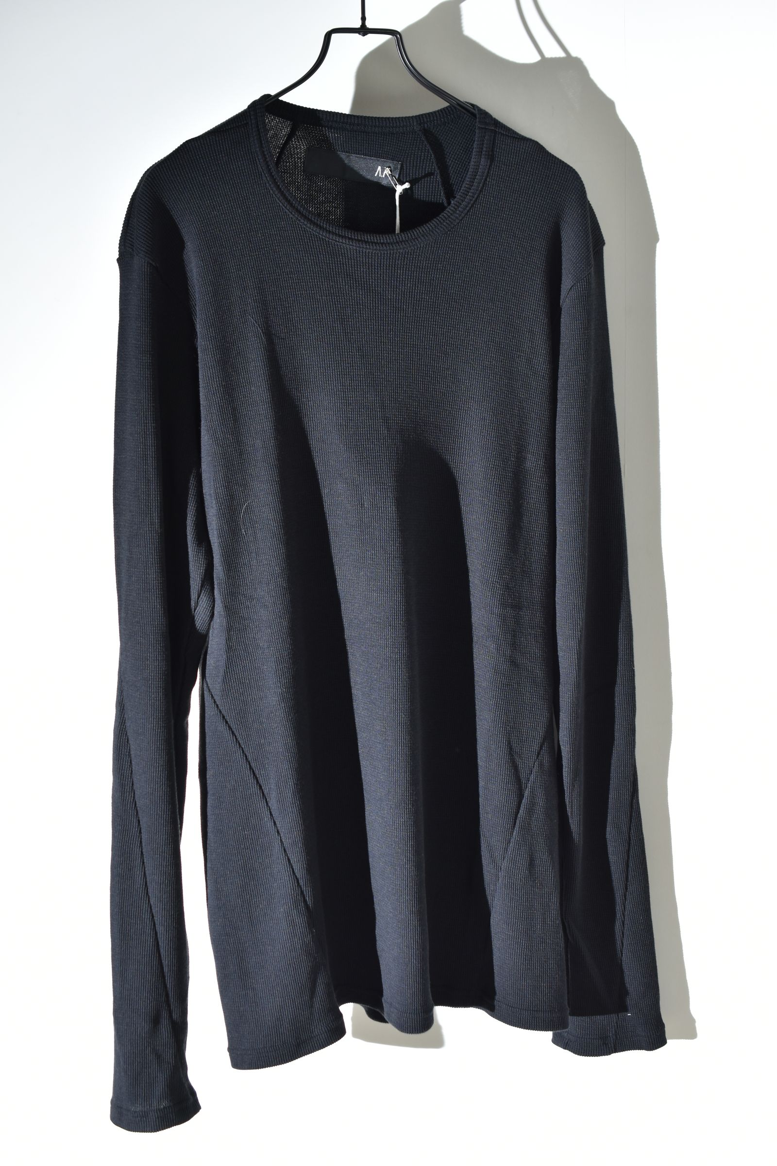 Back Printed Waffle Jersey Long  Sleeve Tee"Black" バックプリントワッフルジャージーロングスリーブTee"ブラック"