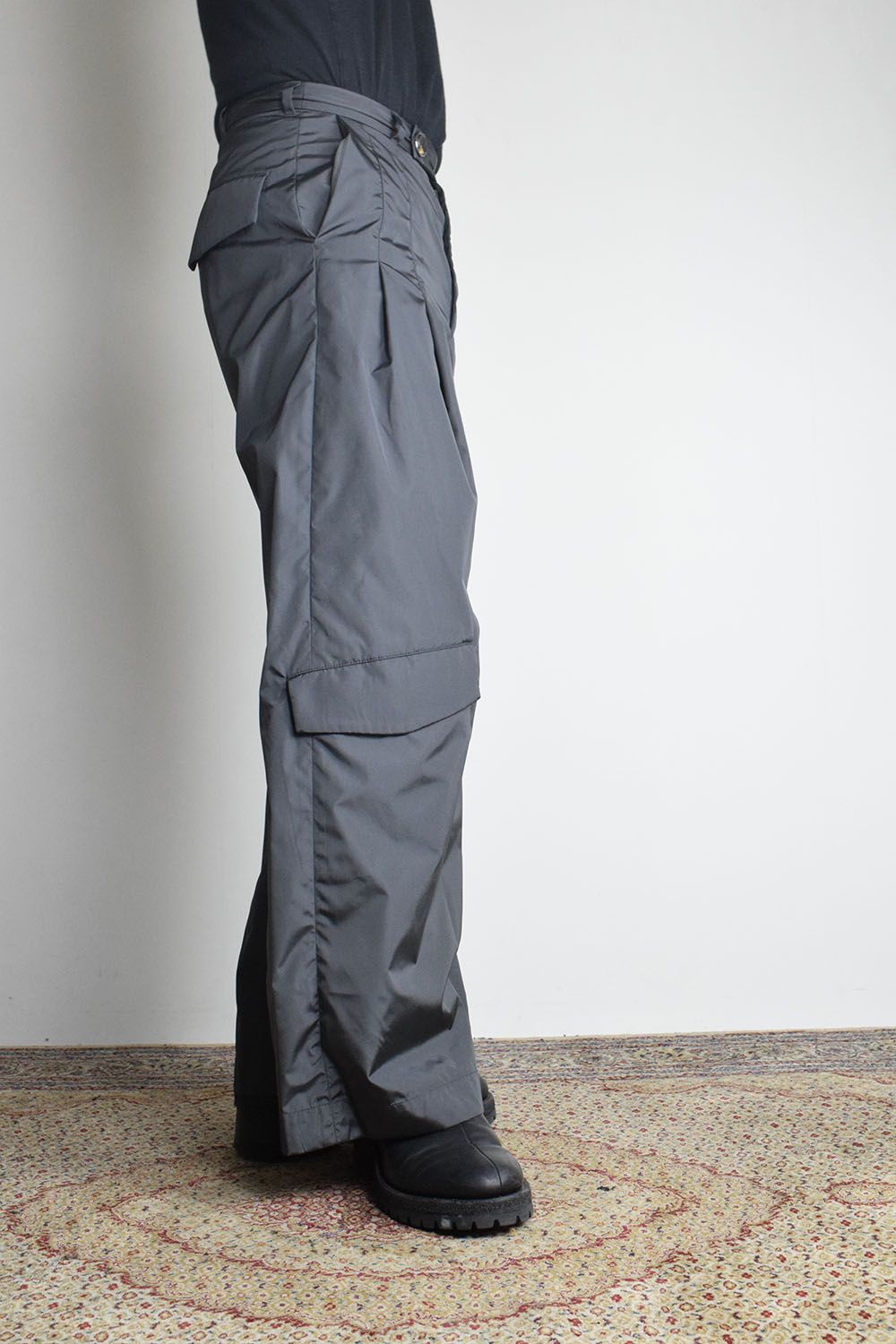 Shingle Flap Baggy Trousers "Charcoal" / シンフラップバギートラウザー"チャコール"
