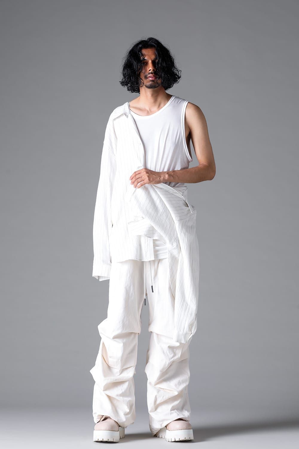 《2026SS先行予約》Tuck Wide Pants"Black / White" / タックワイドパンツ"ブラック/ホワイト"