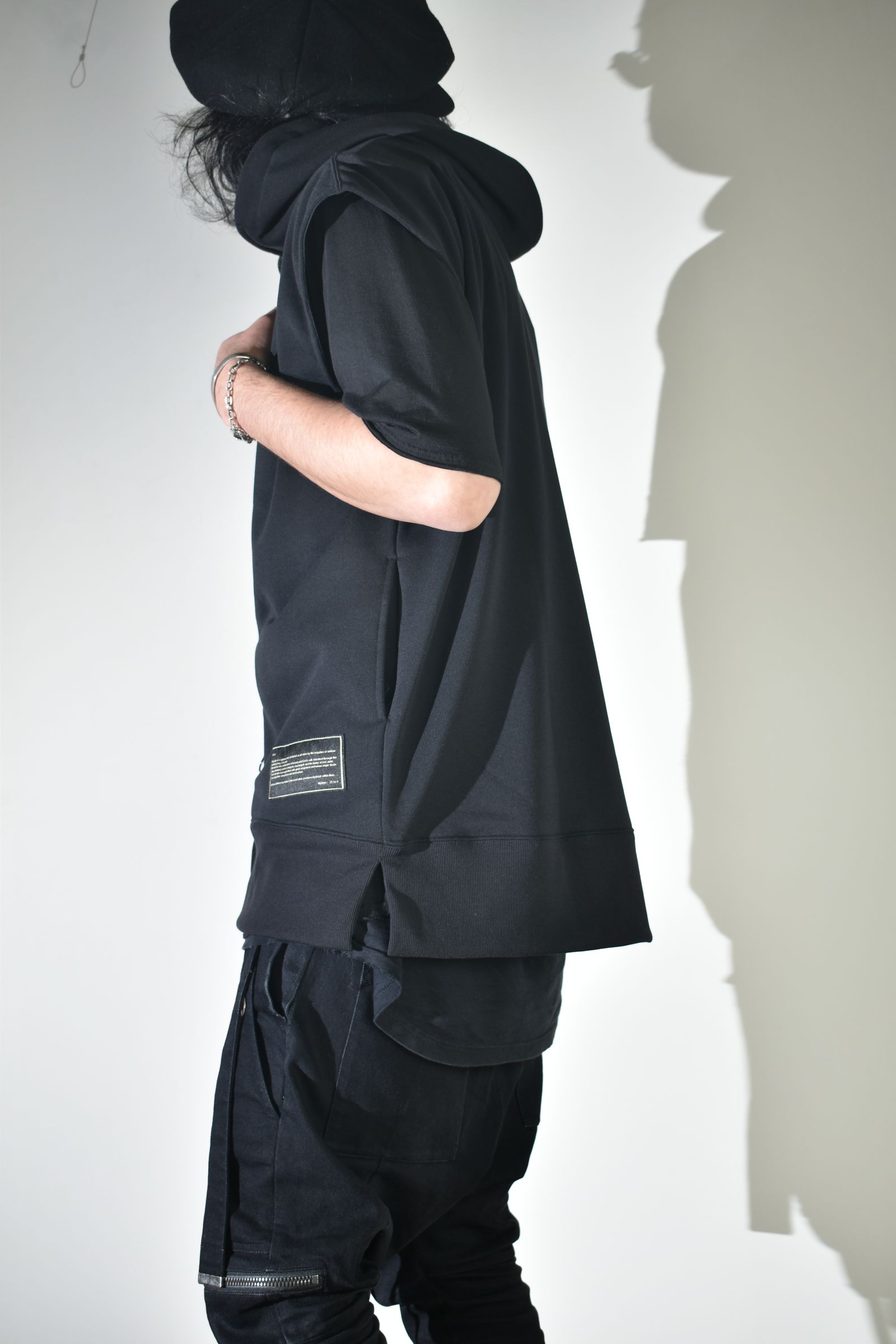 No Sleeve Zip Hoodie"Black" / ノースリーブジップフーディ"ブラック"