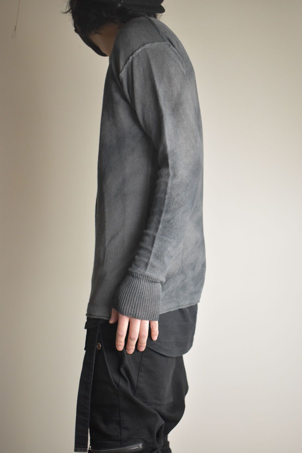 7G Paper Yarn Knit Pullover"Black" / 7Gペーパーヤーンニットプルオーバー"ブラック"