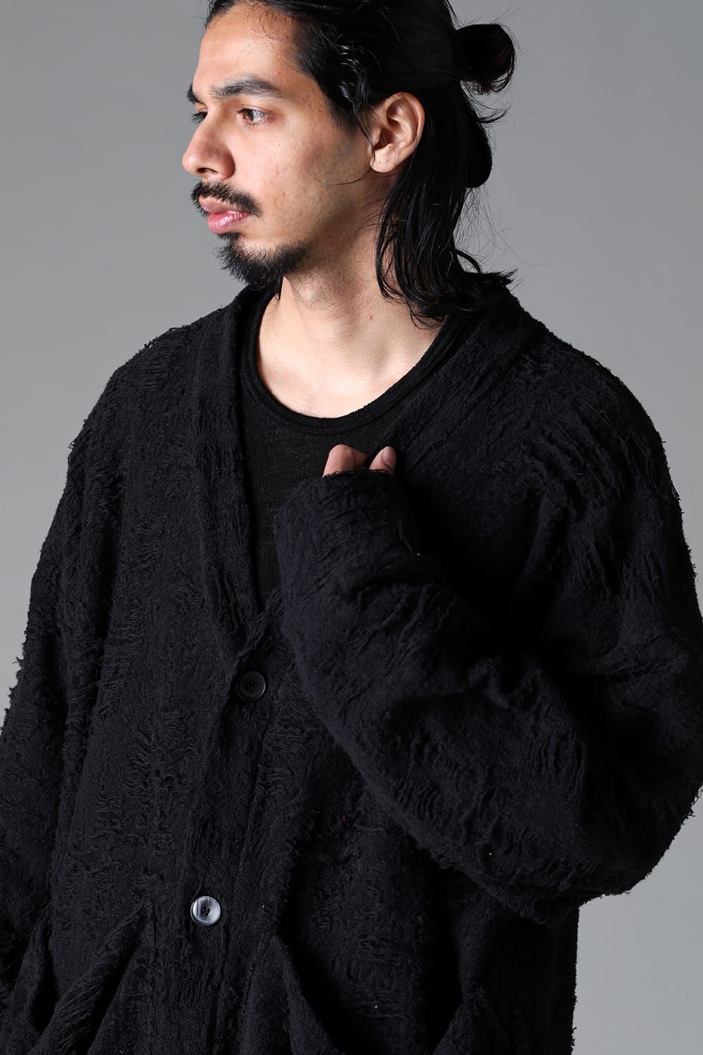 《2025AW先行予約》Damage Pile Jumbo Cardigan"Black" / ダメージパイル ジャンボカーディガン"ブラック"