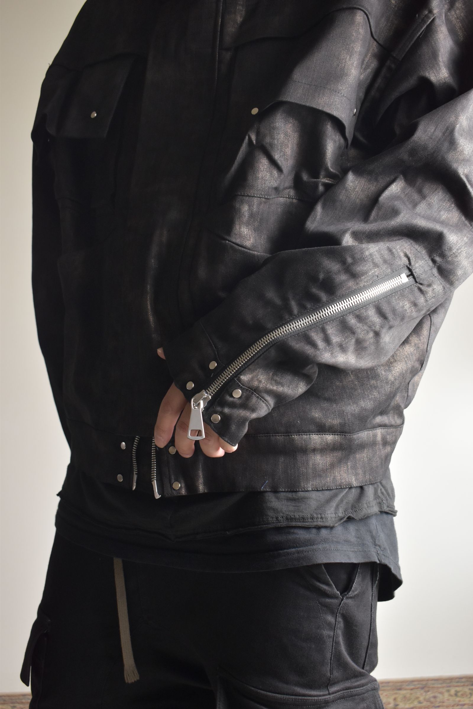 Metal Steam Camouflage Hooded Blouson"Black × Brown" / メタルスチームカモフラージュ フーデッドブルゾン"ブラック×ブラウン"