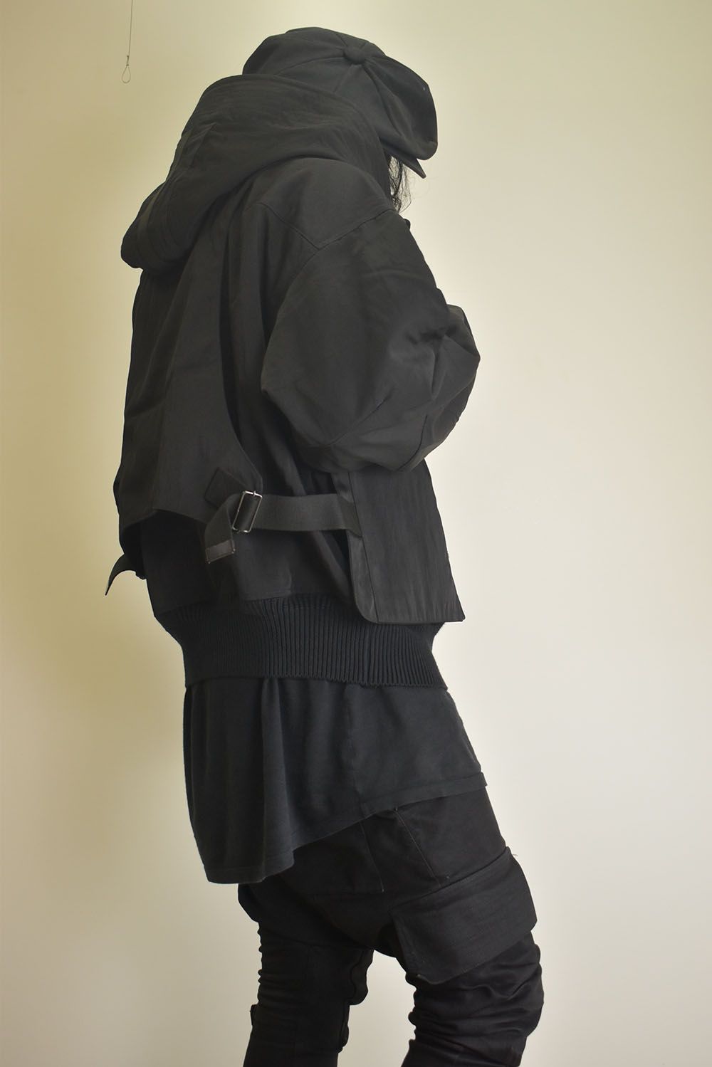 Nylon Wool Twill Hooded Jacket"Black" / ナイロンウールツイルフーデッドジャケット"ブラック"