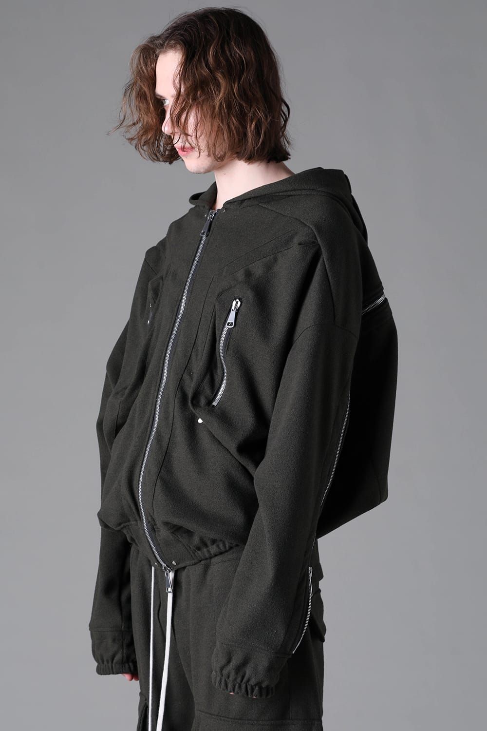 《2026AW先行予約》Knit Jersey Zip Hoodie Blouson"Black / Khaki" / ニットジャージージップフーディブルゾン"ブラック / カーキ"