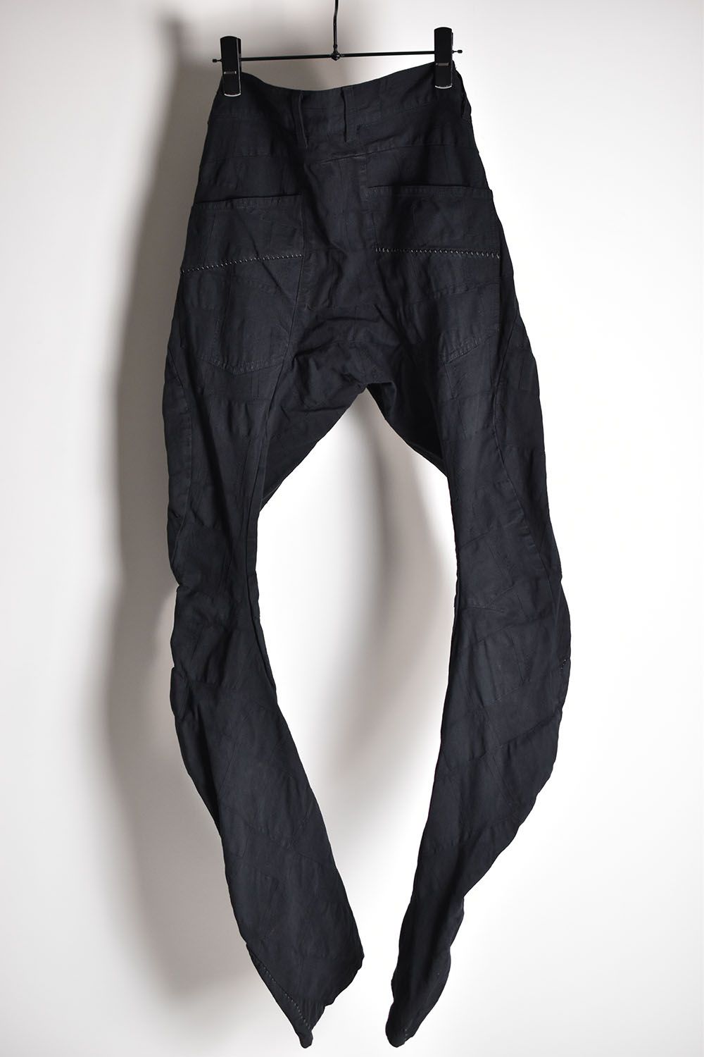 Patchwork Jacquard  Stretch  Slim Pants"Black"/SCABパッチワークジャガードストレッチコットンオーバーロックツイストカーブスリムパンツ"ブラック"