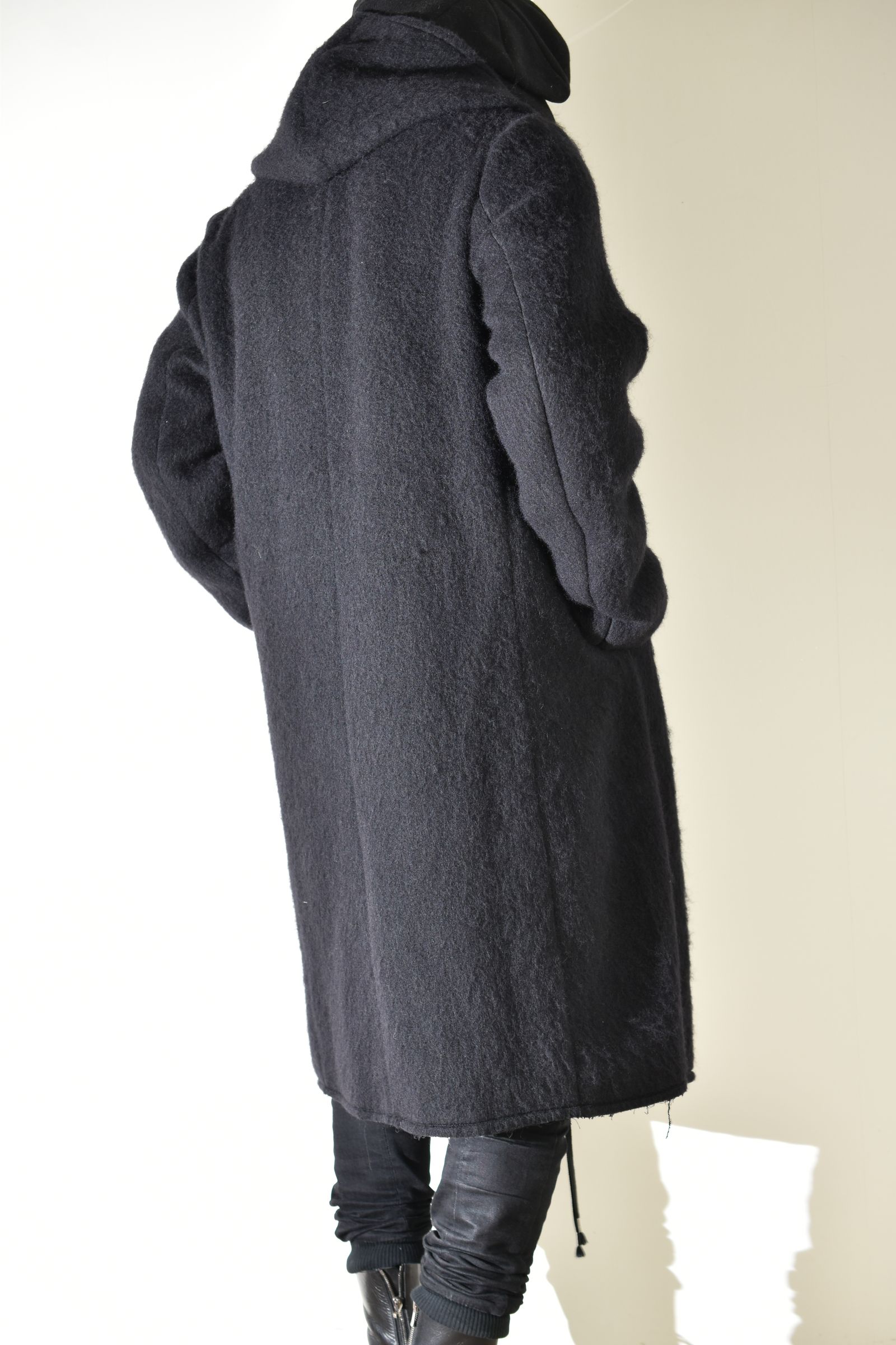 Shawl Collar Hoodie Coat "Black" / ショールカラーフーディコート"ブラック"
