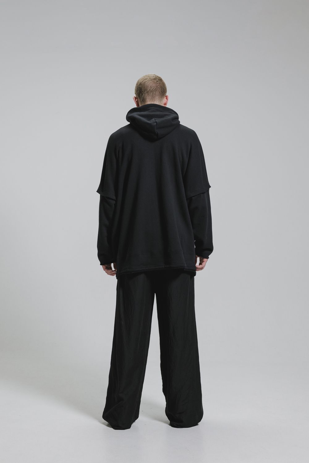 Sweat Oversize Zip Up Hoodie"Black" / スウェットオーバーサイズジップアップパーカ"ブラック"