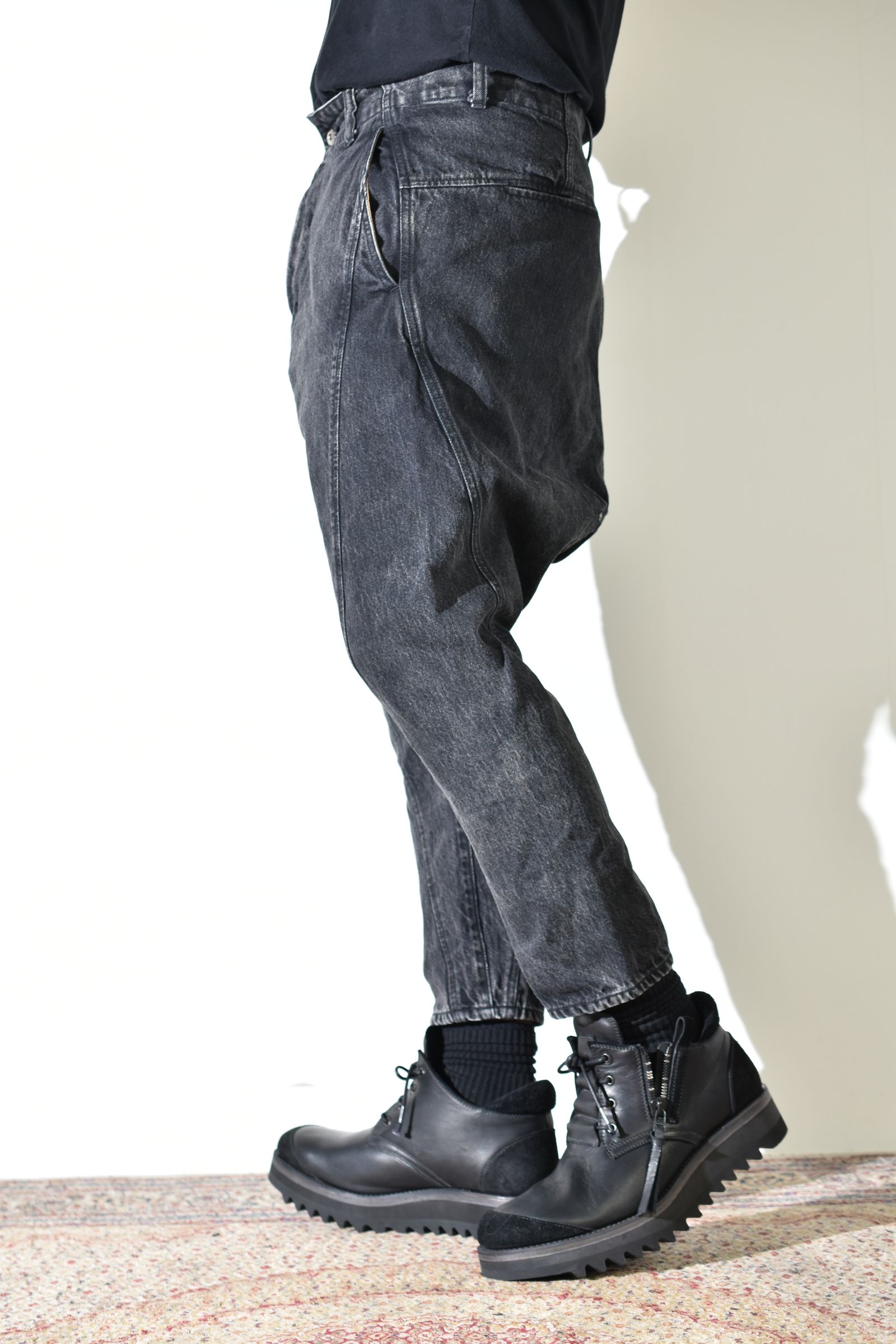 Sarrouel Denim Pants "Mist Bleach Black" / サルエルデニムパンツ "ミストブリーチブラック"