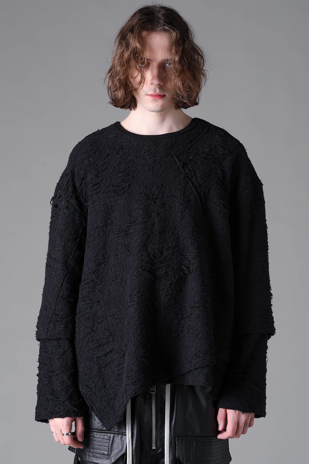《2026AW先行予約》Layerd Over Sized Pullover"Black" / レイヤードオーバーサイズプルオーバー"ブラック"