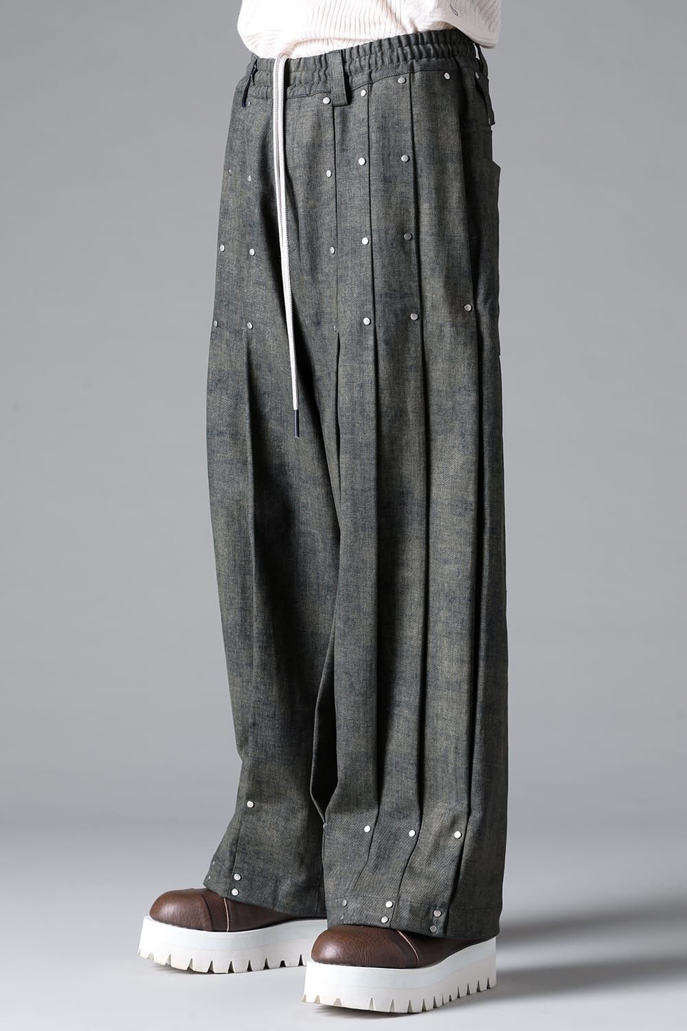 《2026SS先行予約》Blended Shades Denim  Pleats Tuck WideL Pants"D.verdigris/L.verdigris/Steel Blue"/ブレンデッドシェイドデニムプレートタックワイドパンツ"ダークベルディグリ/ライトベルディグリ/スティールブルー"