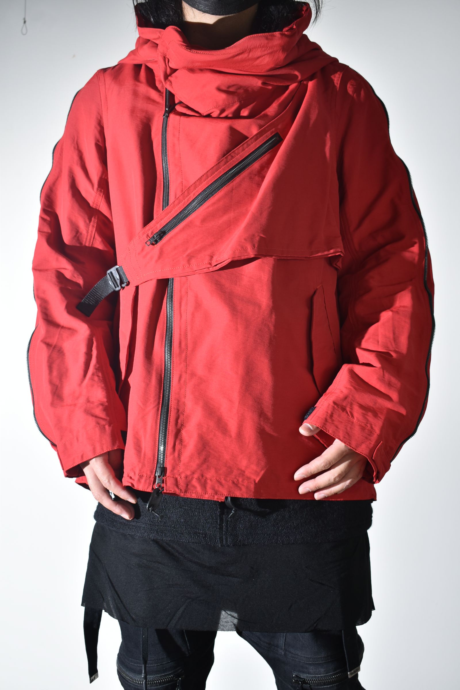 Multi Zip Short Mods Coat"Red" / マルチジップショートモッズコート"レッド"