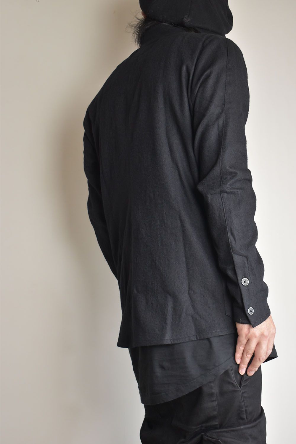 Stand Collar Shirts"Lamp Black"/スタンドカラーシャツ"ランプブラック"