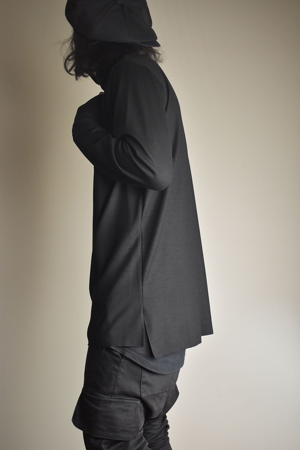 High Neck  Long Pullover "Black" / ハイネックロングプルオーバー"ブラック"