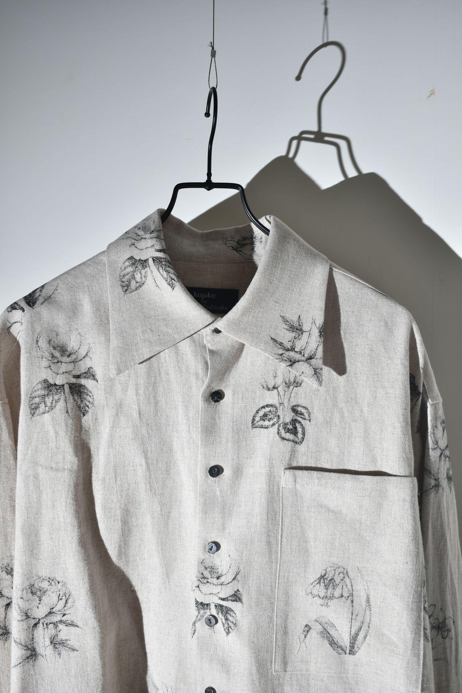 Botanical Print Oversized Shirt "Ecru" / ボタニカルプリントオーバーサイズシャツ"エクリュ"