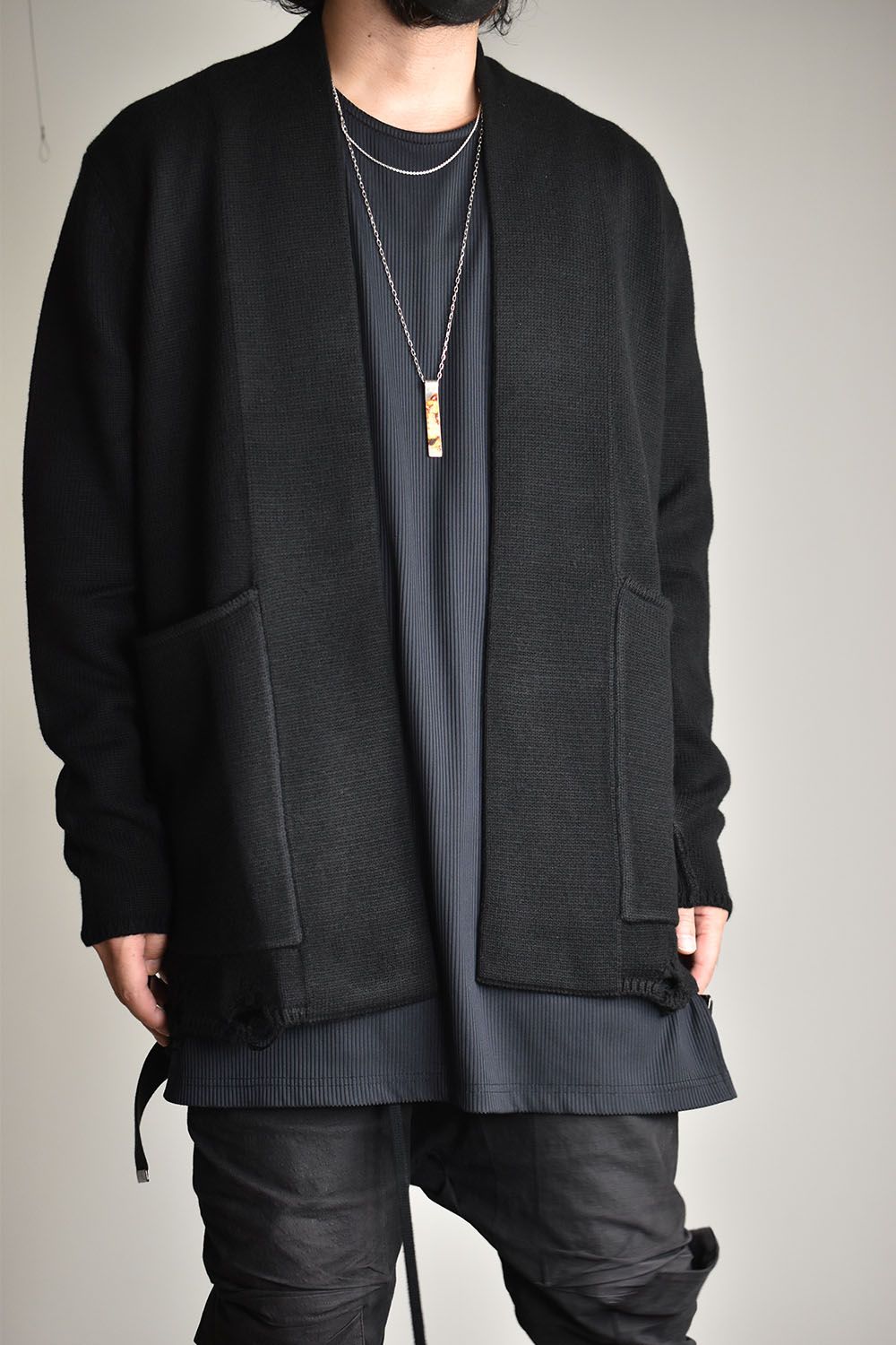 Damage Knit Cardigan"Black"/ダメージニットカーディガン"ブラック"