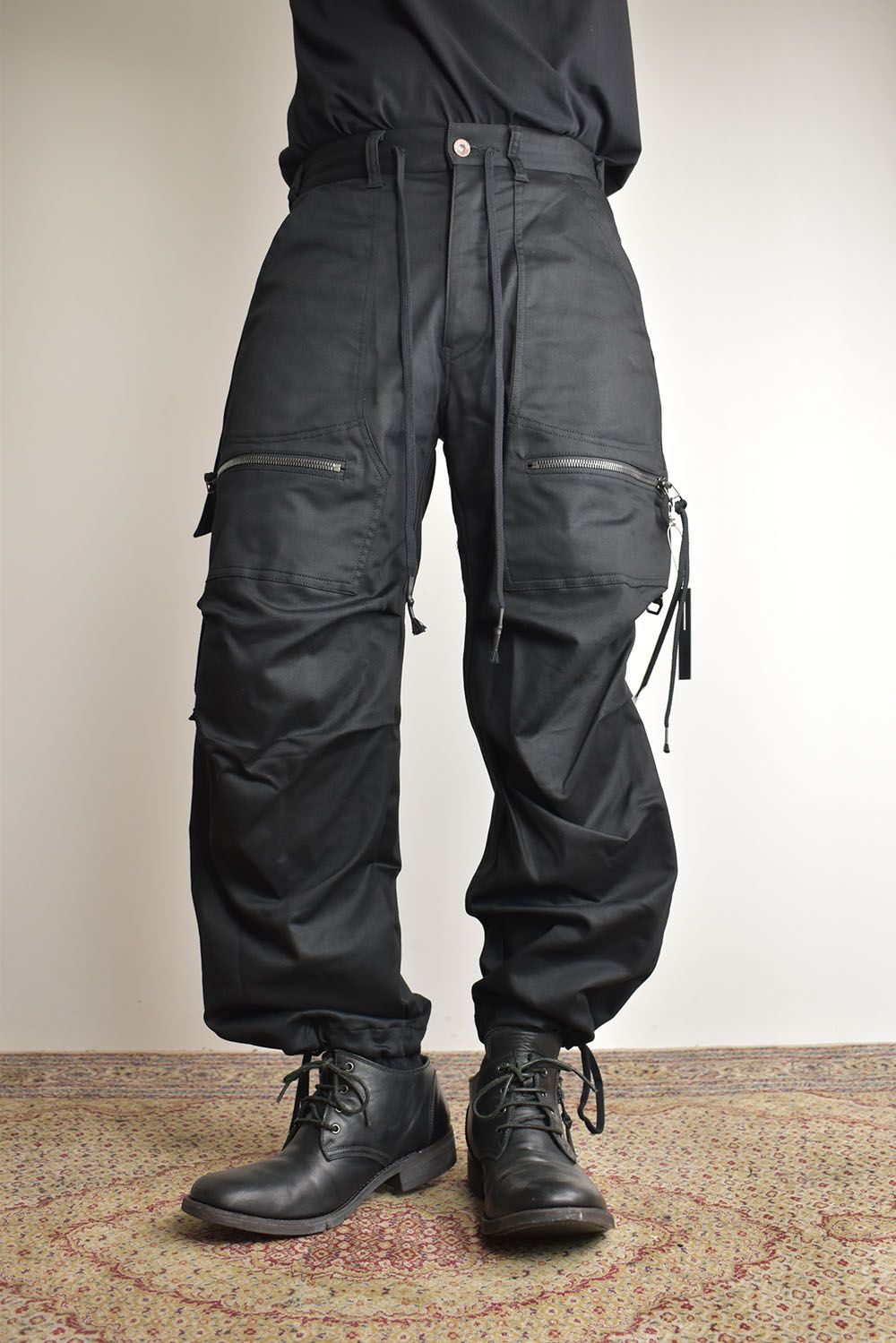 Jersey-like Denim Work Baggy Pants “Black" / ジャージーライクデニムワークバギーパンツ"ブラック"