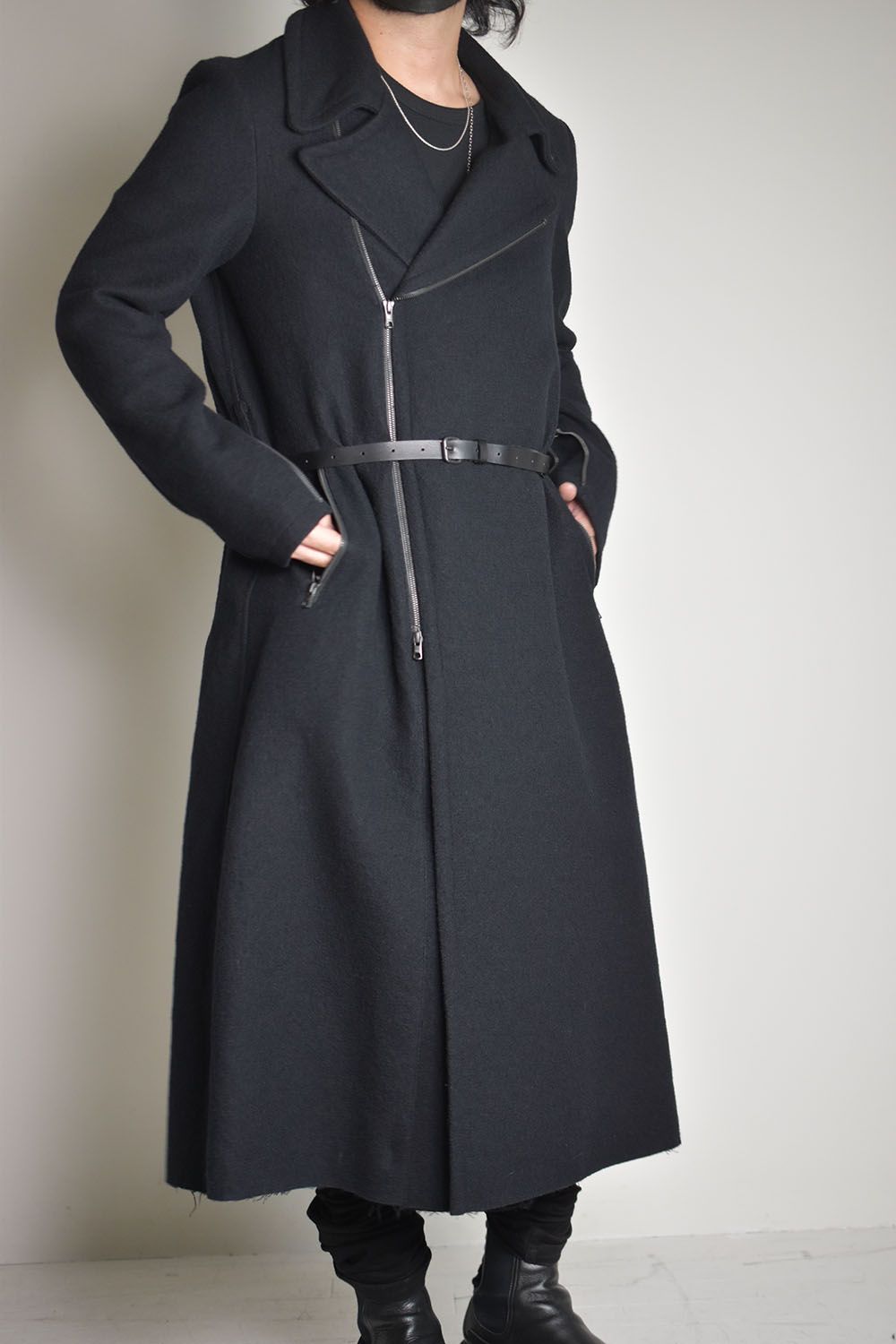 BIKER STYLE LONG COAT"Black"/バイカースタイルロングコート"ブラック"