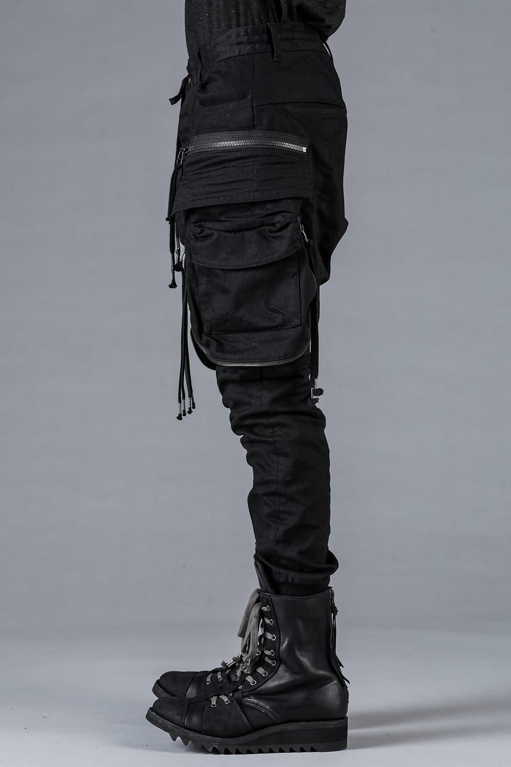 Stretch Denim Multi Pocket Cargo Jog Pants"Black" / ストレッチデニムマルチポケットカーゴジョグパンツ"ブラック"