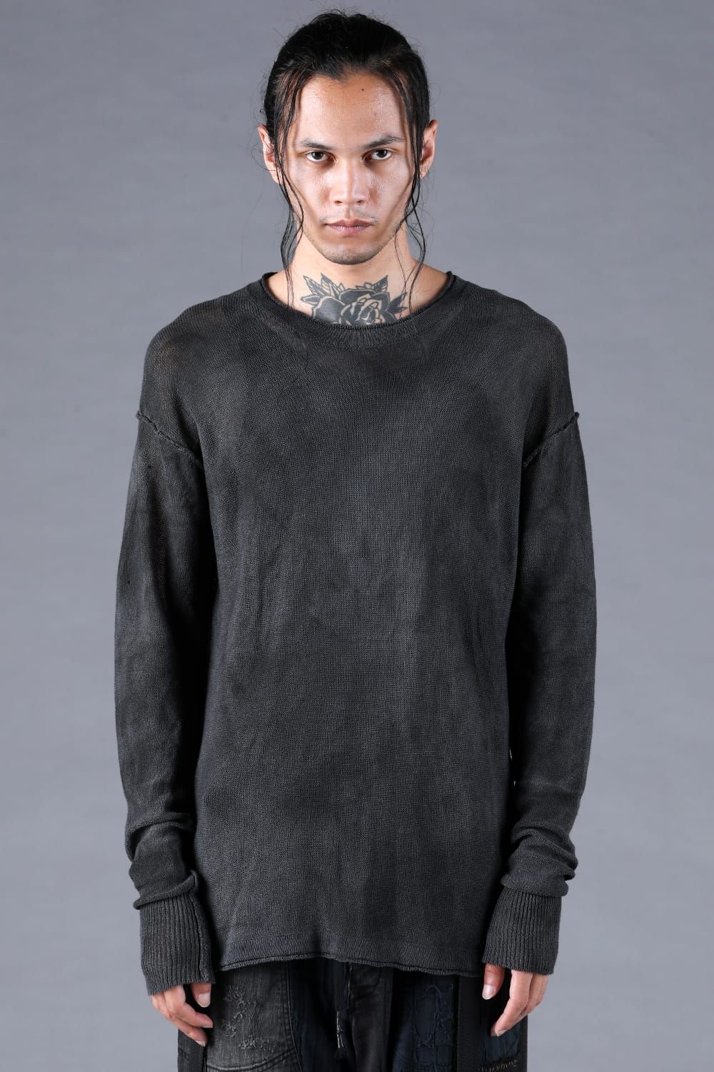 7G Paper Yarn Knit Pullover"Black" / 7Gペーパーヤーンニットプルオーバー"ブラック"