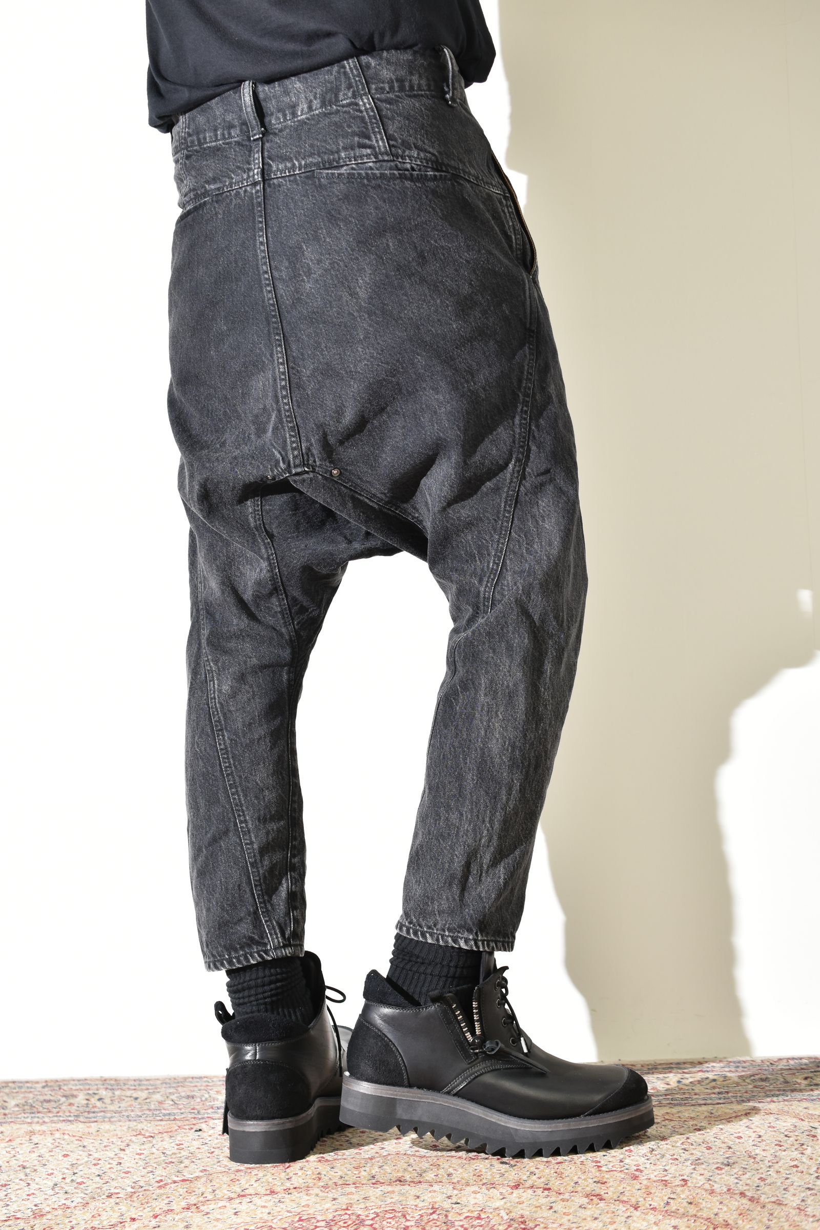 Sarrouel Denim Pants "Mist Bleach Black" / サルエルデニムパンツ "ミストブリーチブラック"
