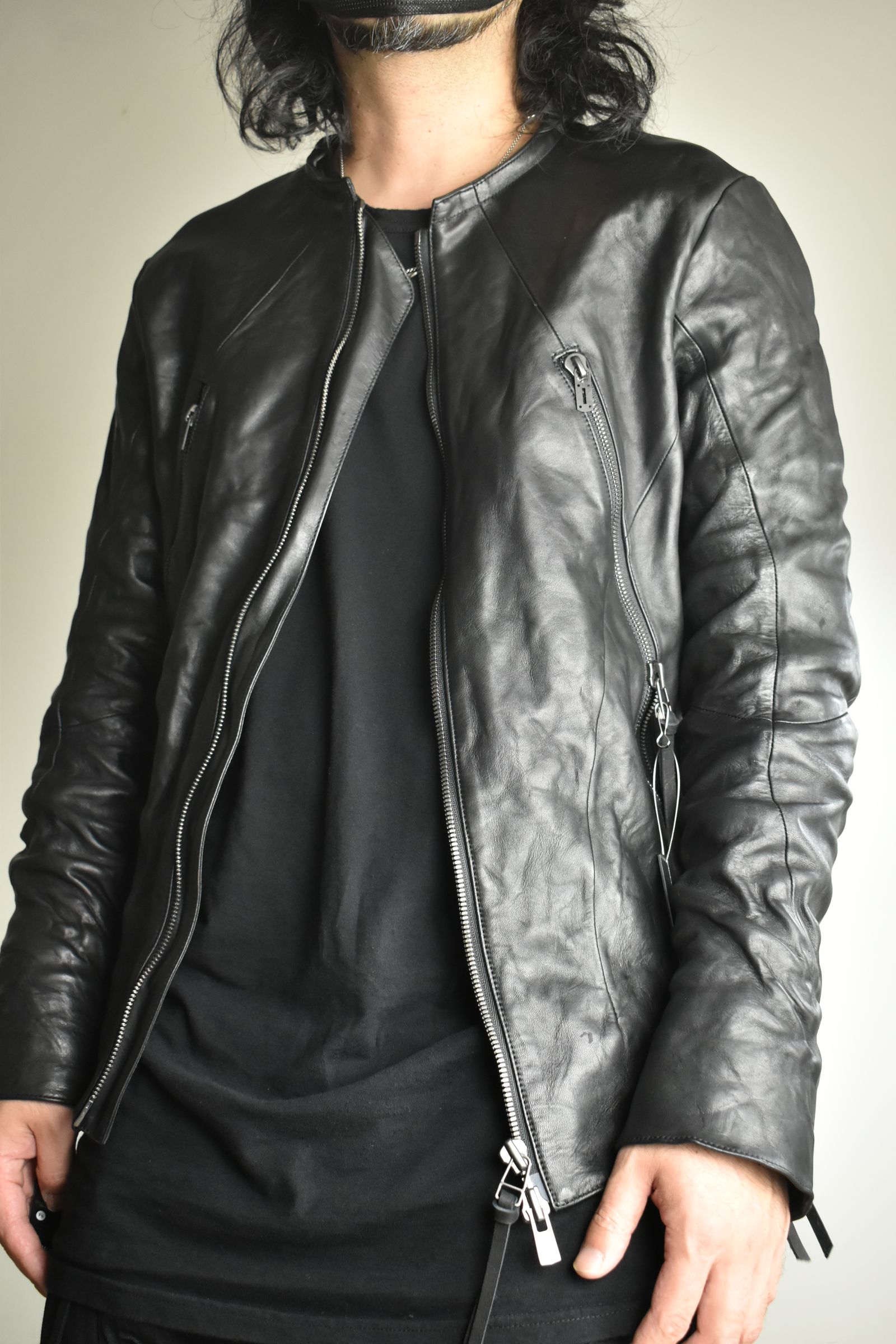 Horse Leather Collar Detachable Jacket"Black" / ホースレザーカラーデタッチャブルジャケット"ブラック"