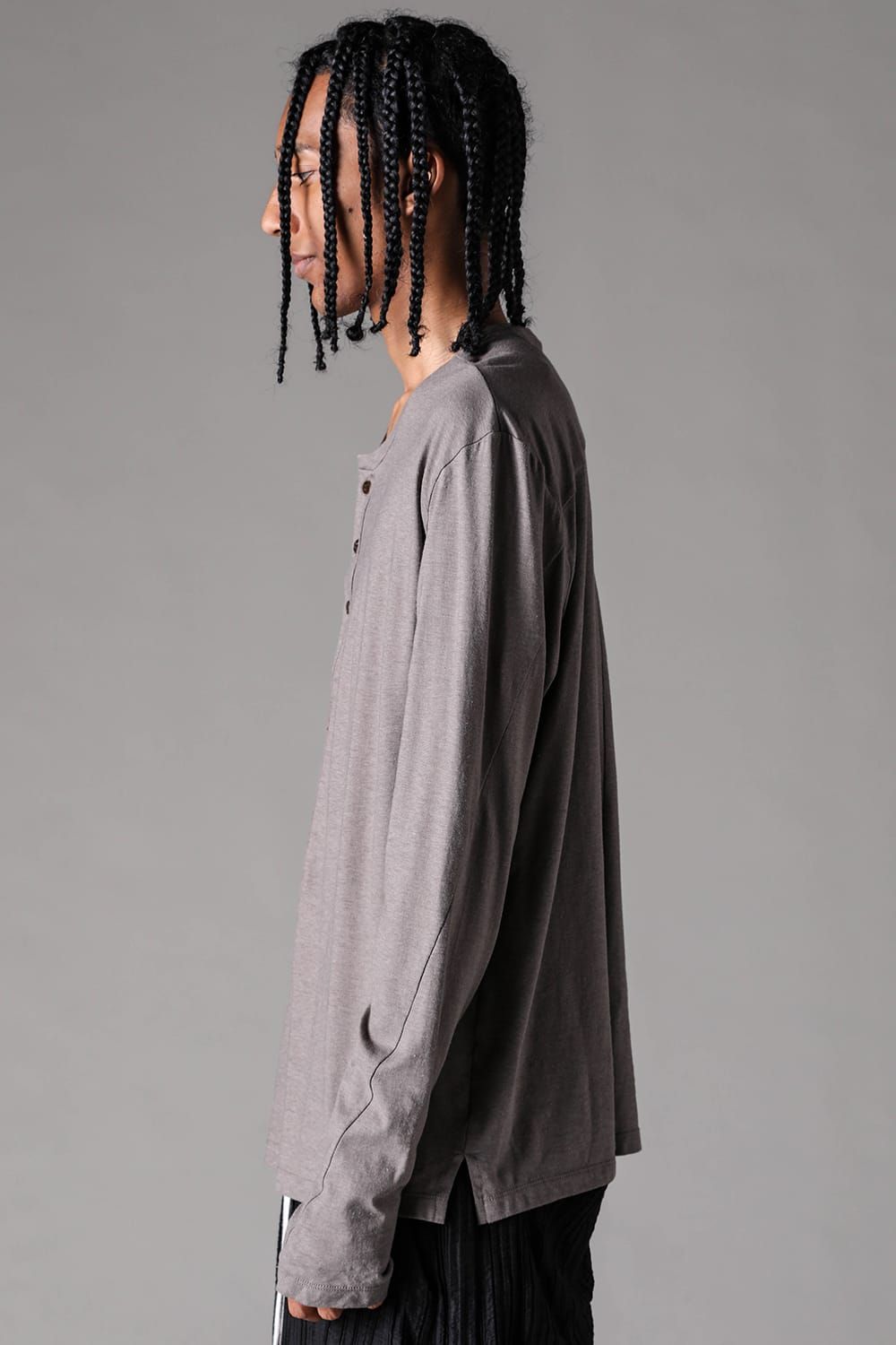 《2027SS先行予約》Henley Neck Long Sleeve "Black / Ivory / Greige / Ice Blue / Pale Shell" / ヘンリーネックロングスリーブ"ブラック/アイボリー/グレージュ/アイスブルー/ペイルシェル"