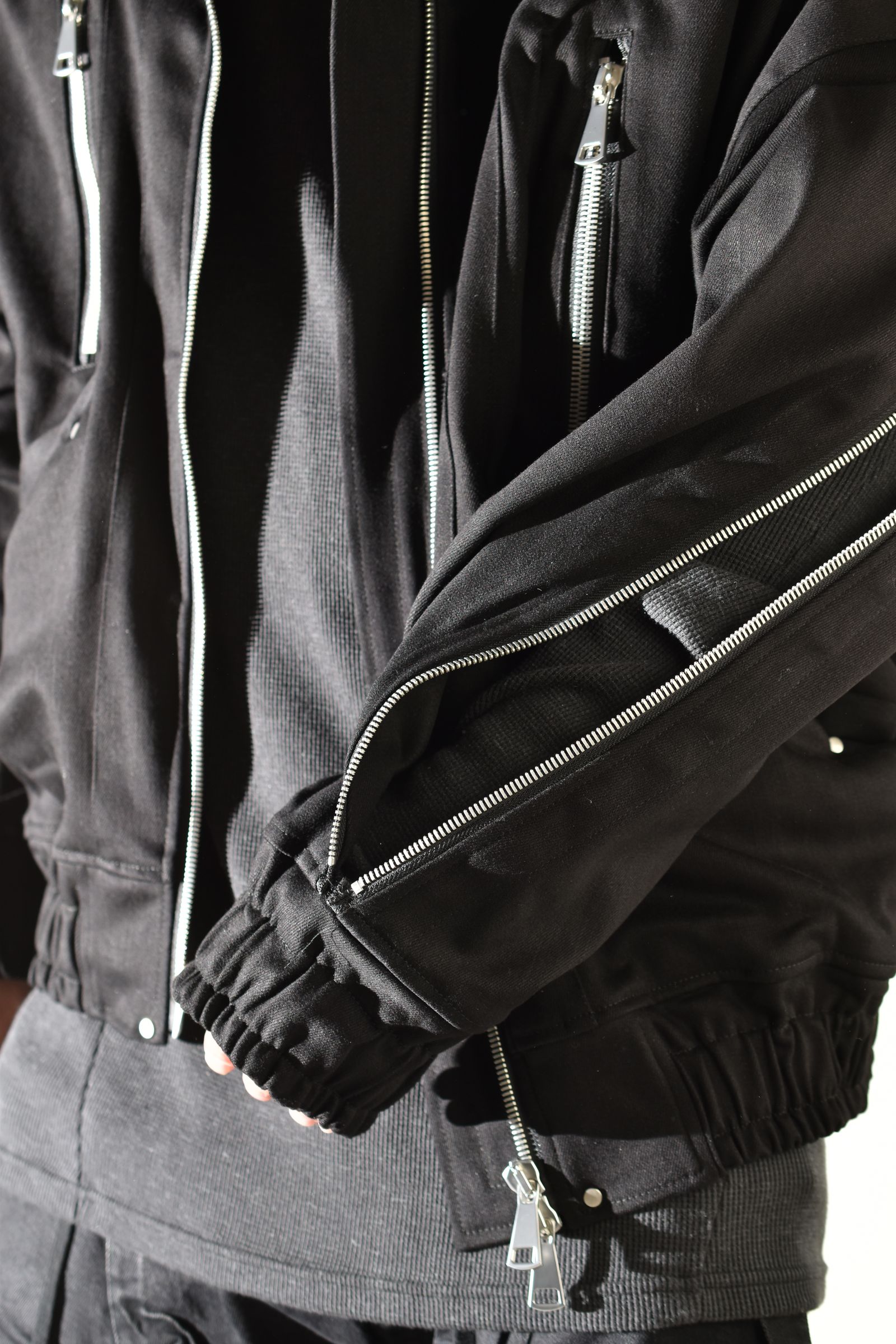 Denim Zip Hoodie Blouson"Black" / デニムジップフーディブルゾン"ブラック"