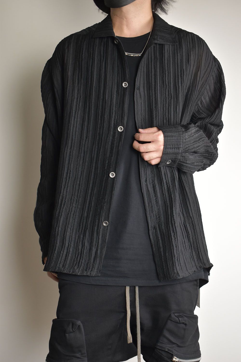 Sheer Yoryu Shirts"Black"/シアーシャツ"ブラック"