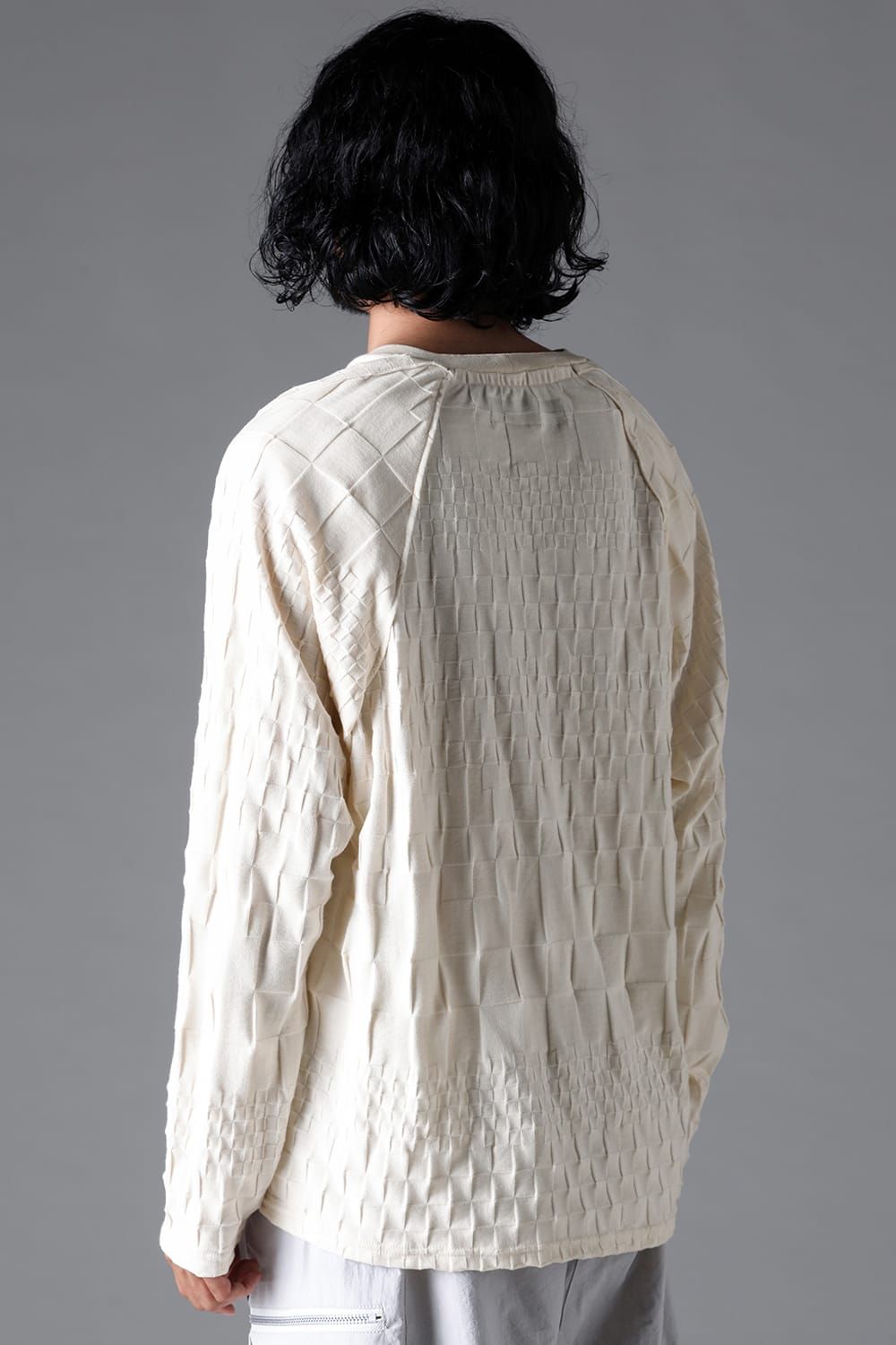 《2026SS先行予約》Gradient Plaid Pattern Shiva Long Sleeve Tee "Black / Cream" / グラデーションチェックパターンシヴァロングスリーブ"ブラック/クリーム"