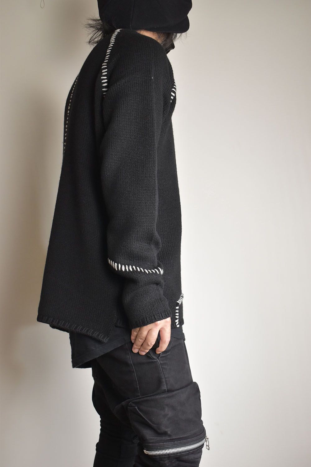 Over Lock Knit Pullover"Black" / オーバーロックニットプルオーバー"ブラック"