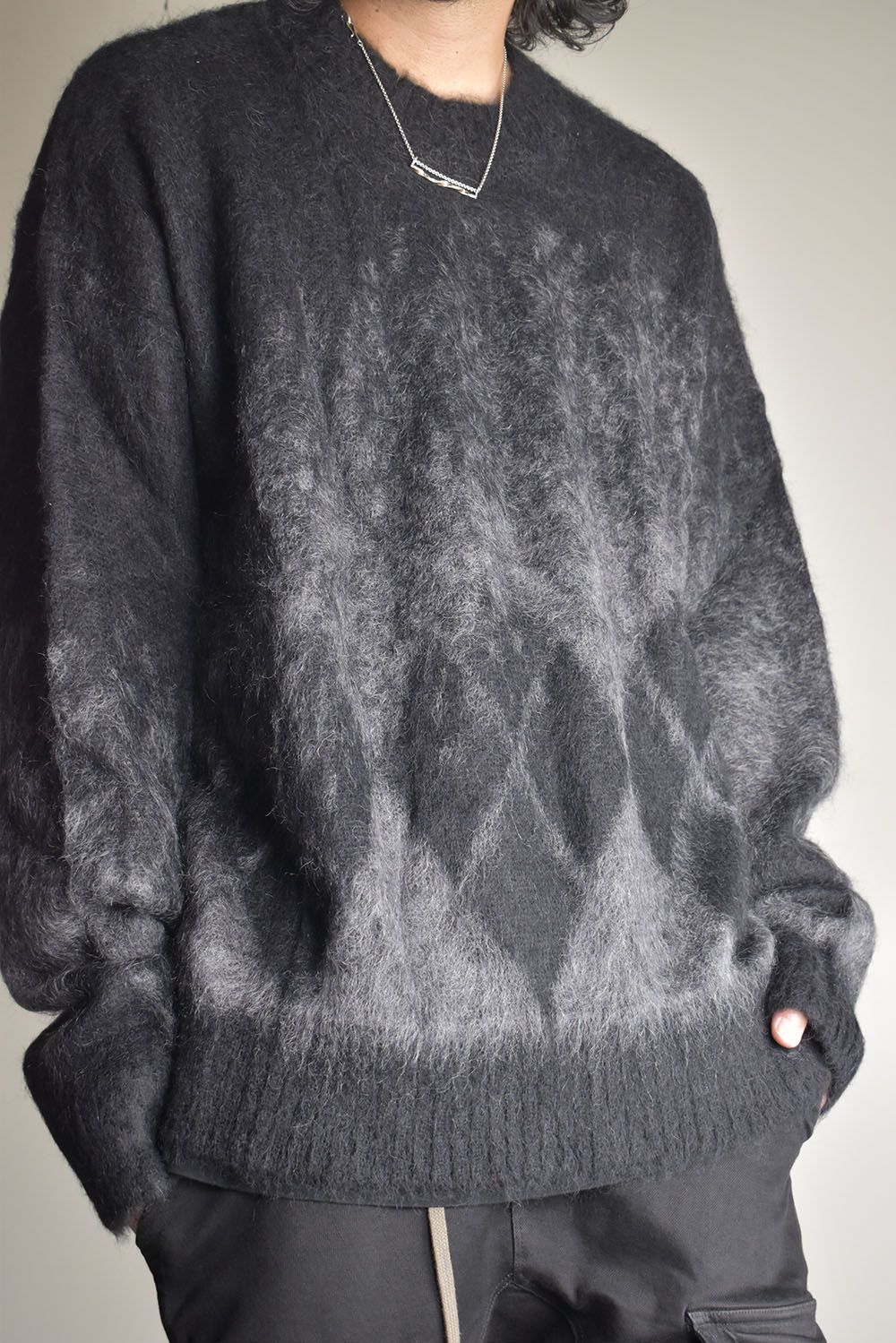Mohair Alpaca Knit Pullover"Black Grap" / モヘアアルパカニットプルオーバー"ブラックグレープ"