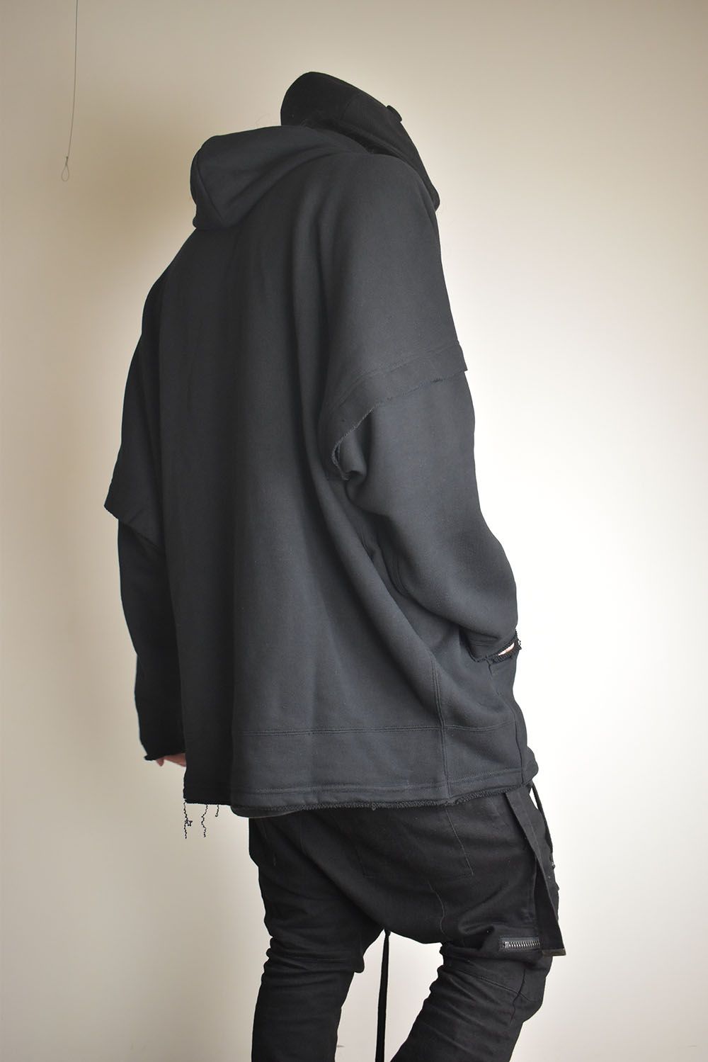 Sweat Oversize Zip Up Hoodie"Black" / スウェットオーバーサイズジップアップパーカ"ブラック"