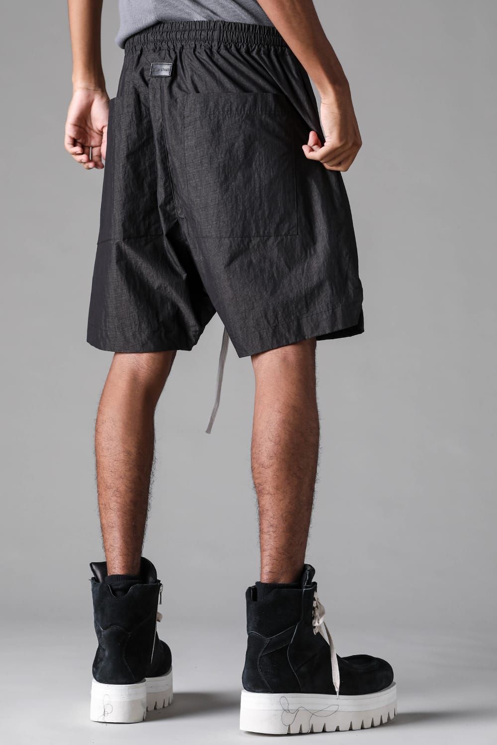 《2027SS先行予約》Cotton Nylon Side Slit Shorts"Black" / コットンナイロンサイドスリットショーツ"ブラック"