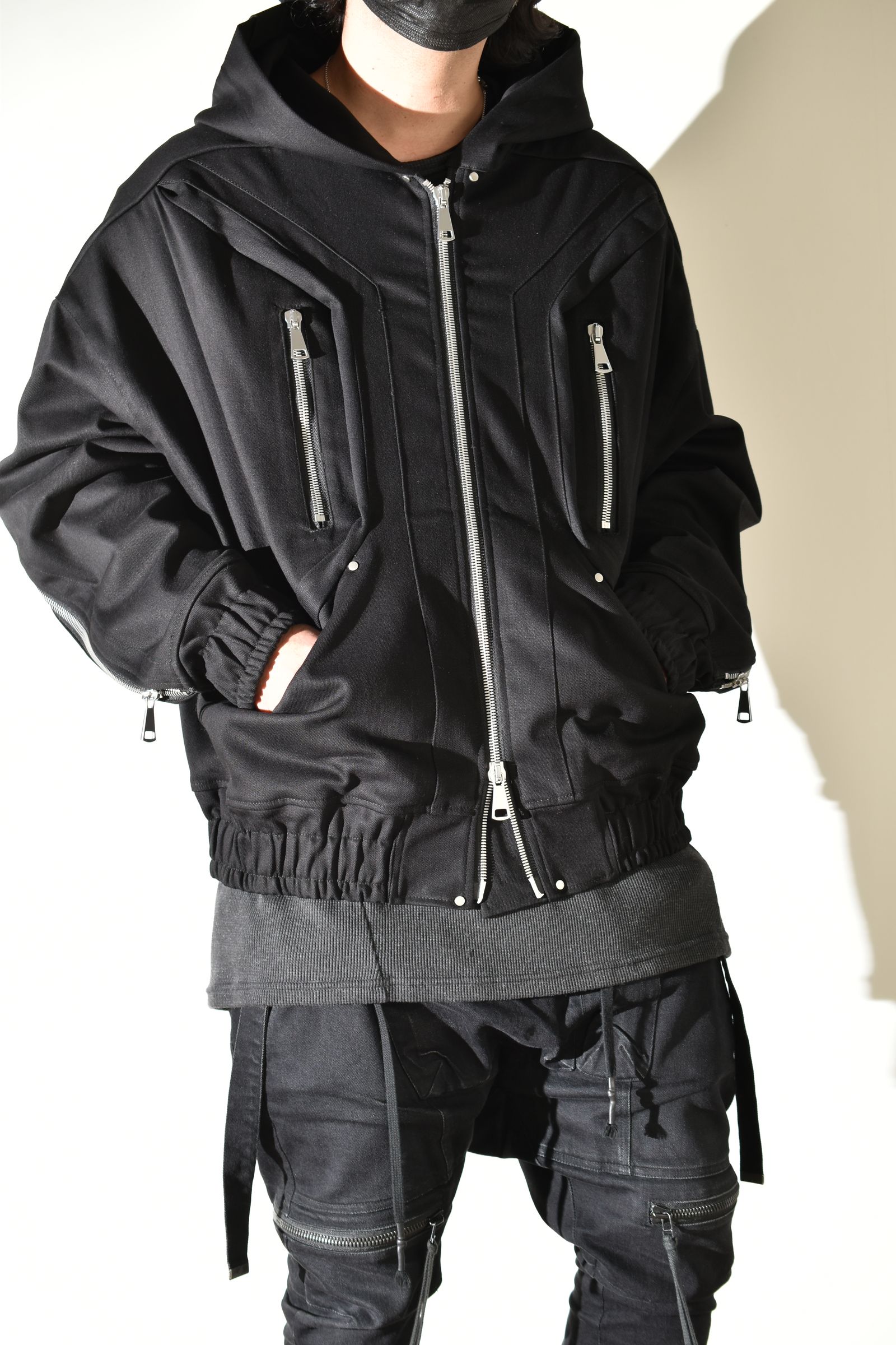 Denim Zip Hoodie Blouson"Black" / デニムジップフーディブルゾン"ブラック"