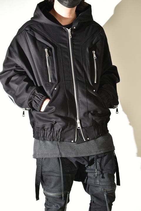 Denim Zip Hoodie Blouson"Black" / デニムジップフーディブルゾン"ブラック"