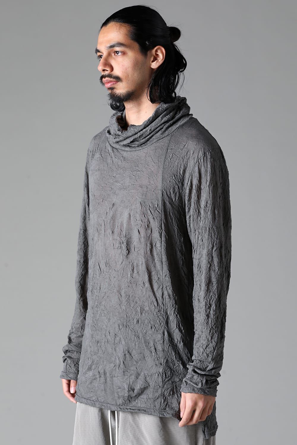 《2025AW先行予約》Gauze Washer High Neck Top"Black / Grey /Ivory /Beige"/ガーゼワッシャーハイネックトップ"ブラック/グレー/アイボリー/ベージュ"