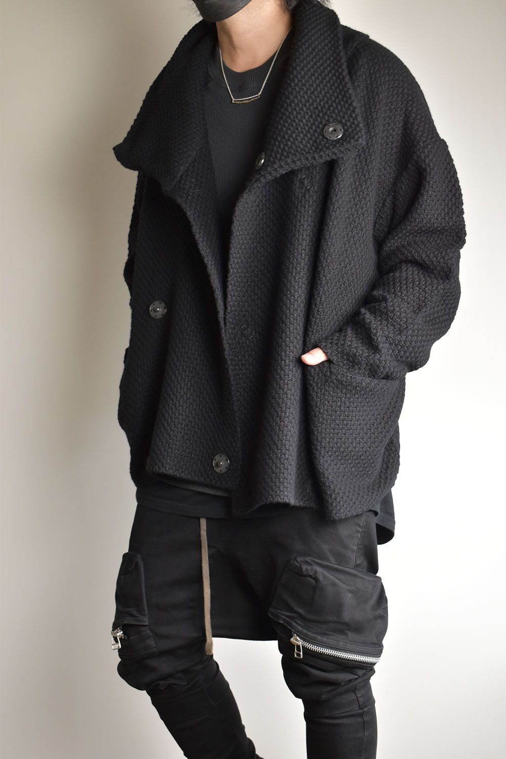 1.5G Snap Cardigan "Black" / 1.5Gスナップカーディガン"ブラック"