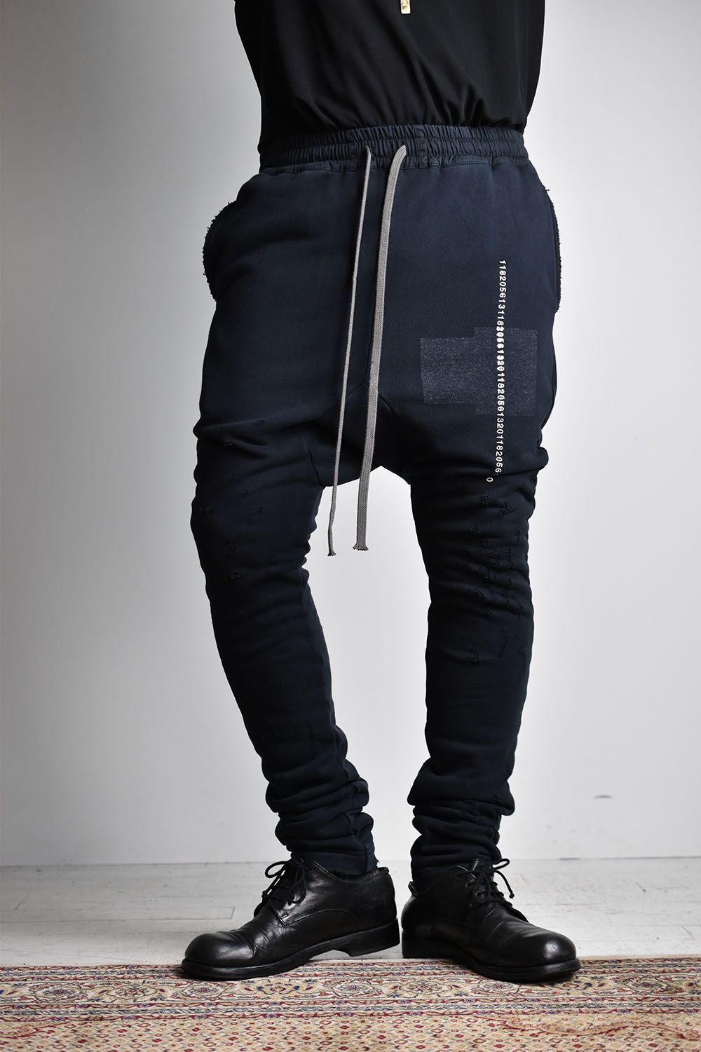 Damage Sweat Sarouel Skinny"Black/Grey"/ダメージスウェットサルエルスキニー"ブラック/グレー"