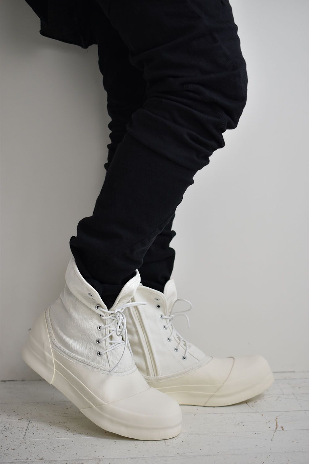 Side Zip Sneaker"White"/ サイドジップスニーカー"ホワイト"