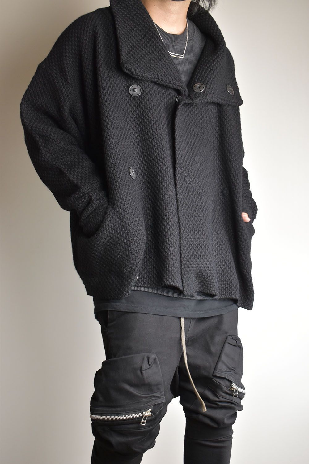 1.5G Snap Cardigan "Black" / 1.5Gスナップカーディガン"ブラック"