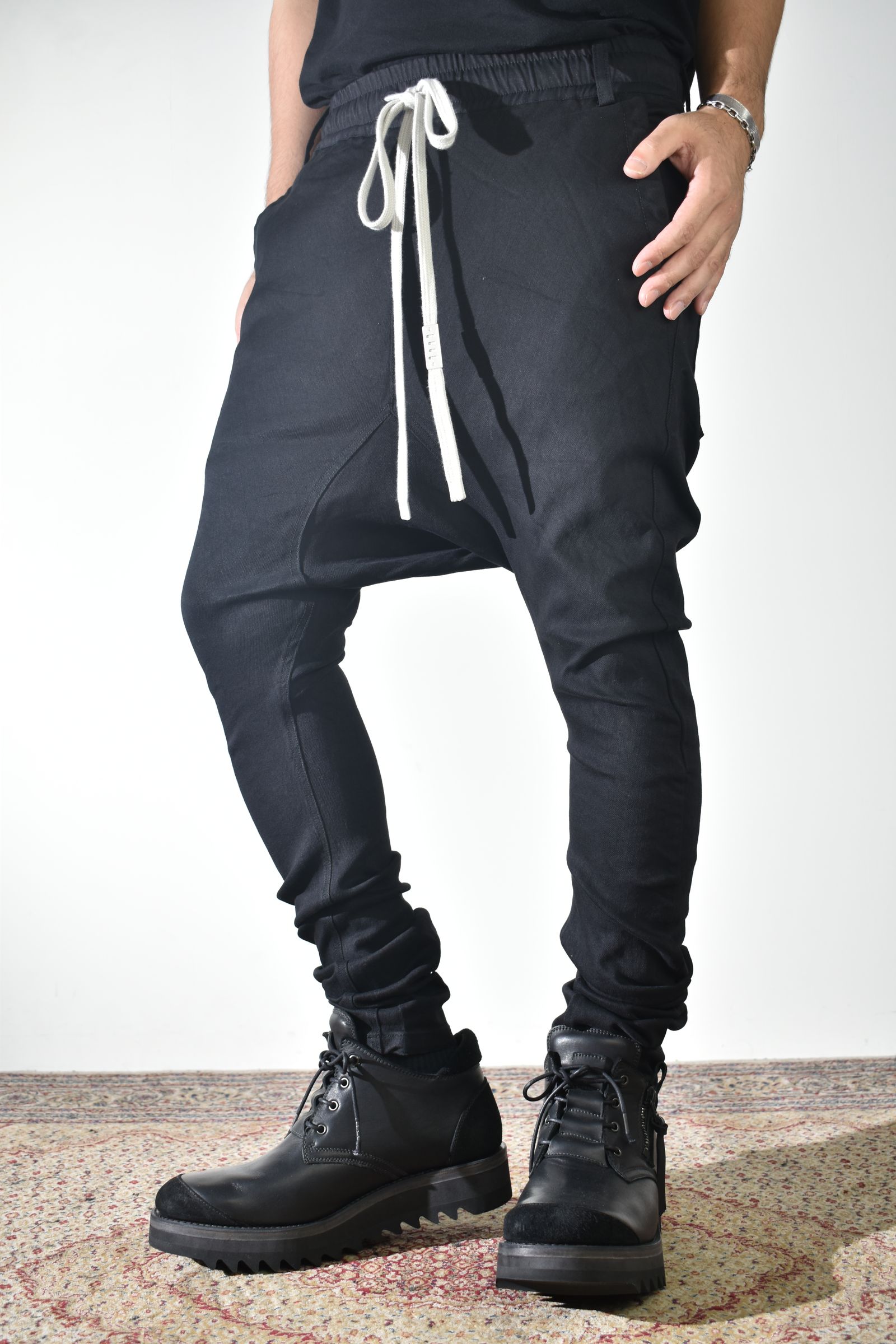 Stretch Denim Sarouel Skinny"Black" / ストレッチデニムサルエルスキニー"ブラック"