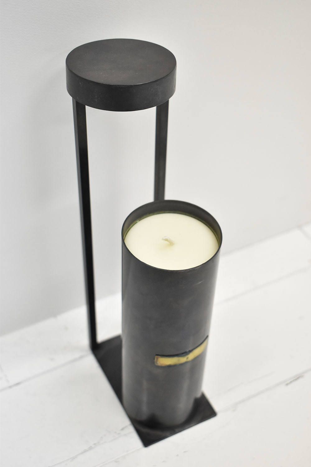 Brass Vase  Object Vase With Bar Circle(花器キャンドル)