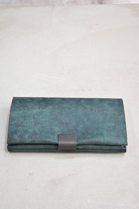 Cow Leather Long Wallet【グリーン】