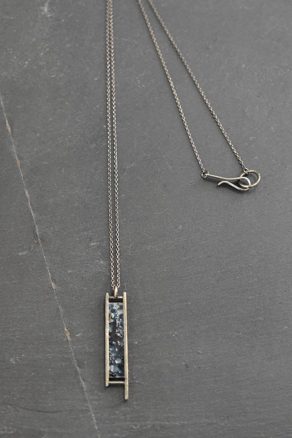 Japanese Enamel Necklace"Dark Blue"